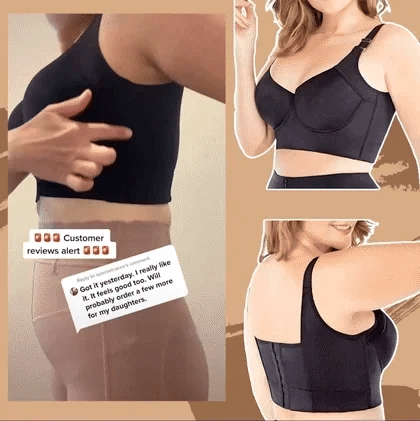  FIJROP Deep Cut Bra for Back Fat Coverage,Fashion Deep Cup Bra  with Shapewear Incorporated (Black,Large) : Tools & Home Improvement