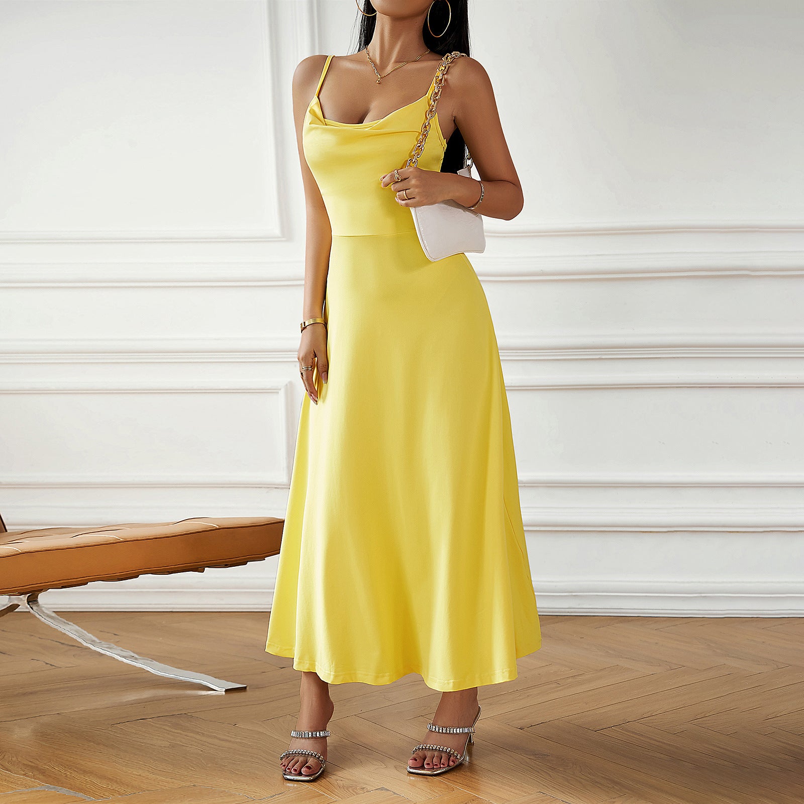 Lulah Drape Maxi Dress with Built-in Bra  Drape maxi dress, Maxi dress,  Gorgeous maxi dresses