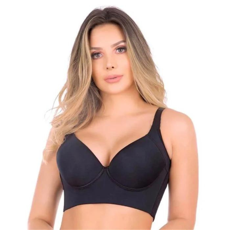 Fashion Deep Cup Bra with Shapewear Incorporated,Hides Back Fat Full Back  Coverage Bra,for Push Up Sports Working (Color : BlackB, Size : 40)