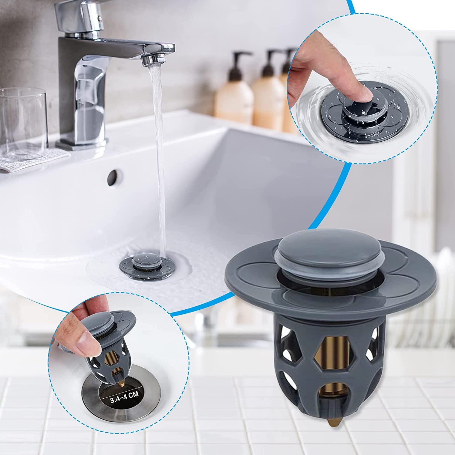 BROWSLUV™ 2-in-1 Universal Drain Stopper